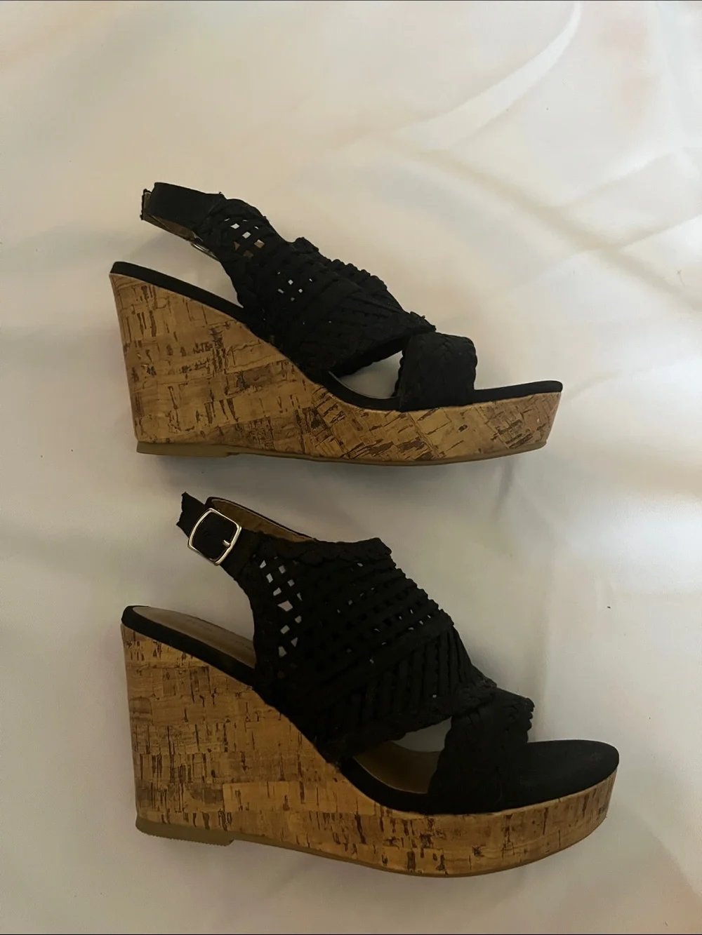 Maurices Black Braided Woven Slingback Sandals